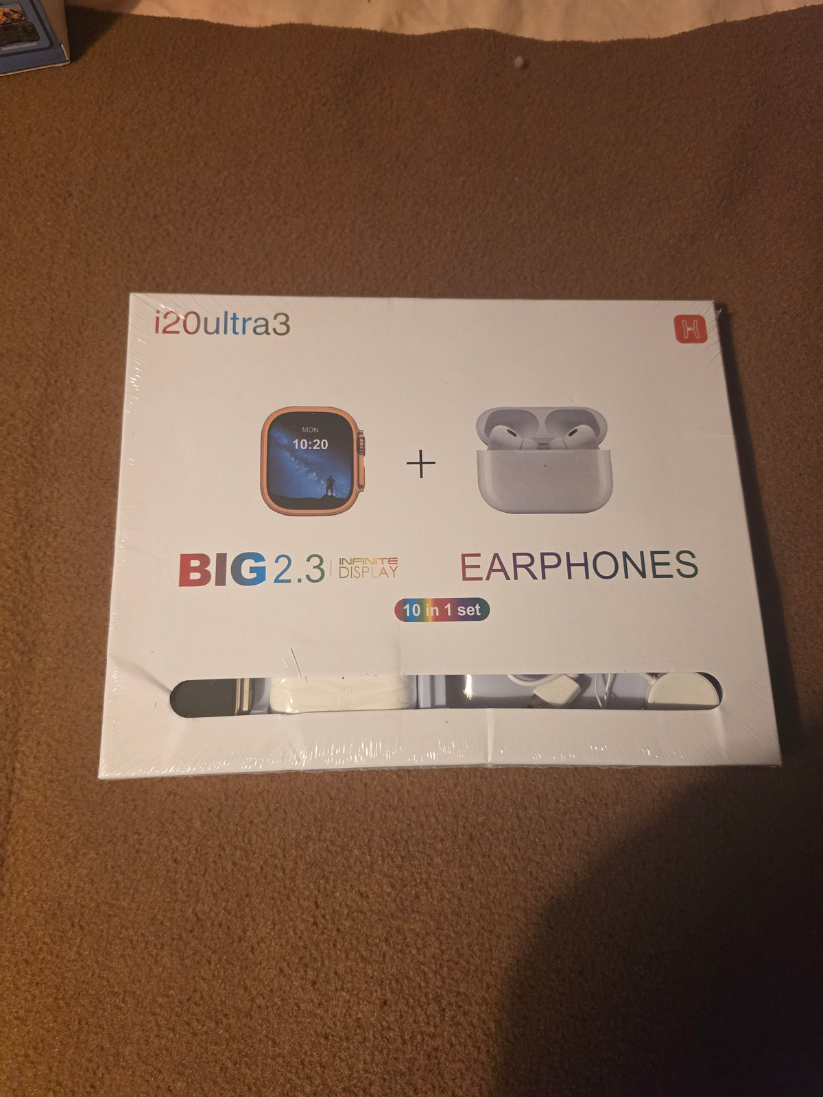 i2 Ultra 3 Smart Watch + Wireless Earbuds Bundle (10-in-1 Set)