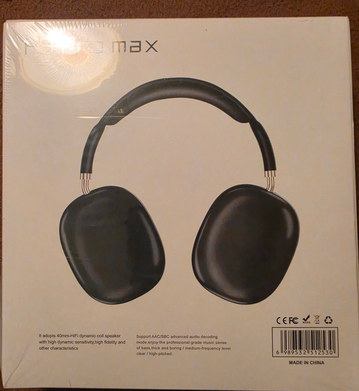 P9 Pro Max Wireless Over-Ear Headphones — Black